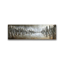 Abstract 3D Cityscape Cool Iron Painting Metal Wall Art